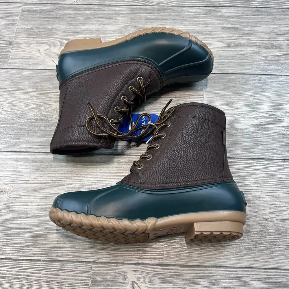 JBU Maine Waterproof Duck Boot Green/Brown Men's Size 8 NWT